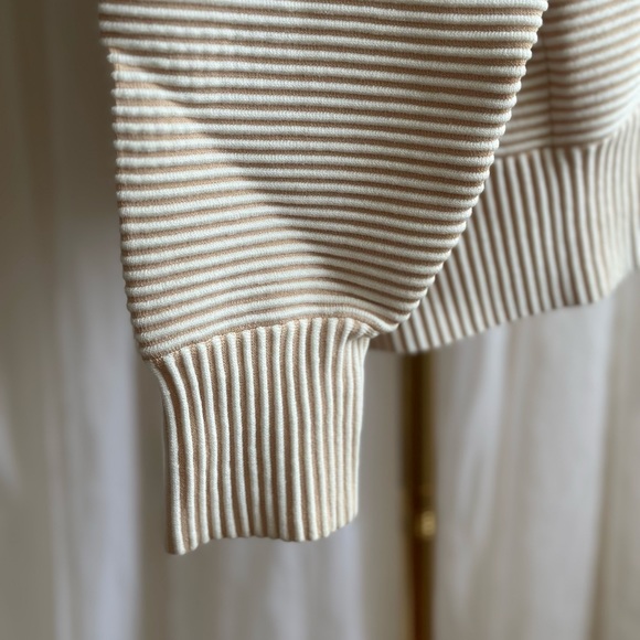 Y2K ATHLEISURE APRÈS-SKI Neutral Two Tone Zip Jumper / Sweatshirt V Neck Sweater - Picture 7 of 14